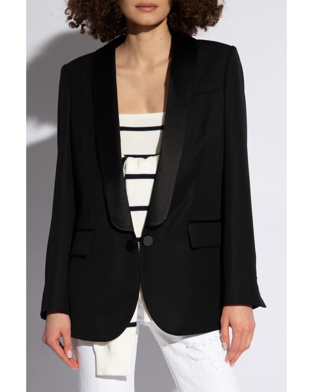 DSquared² Black Fringed Oversized Blazer