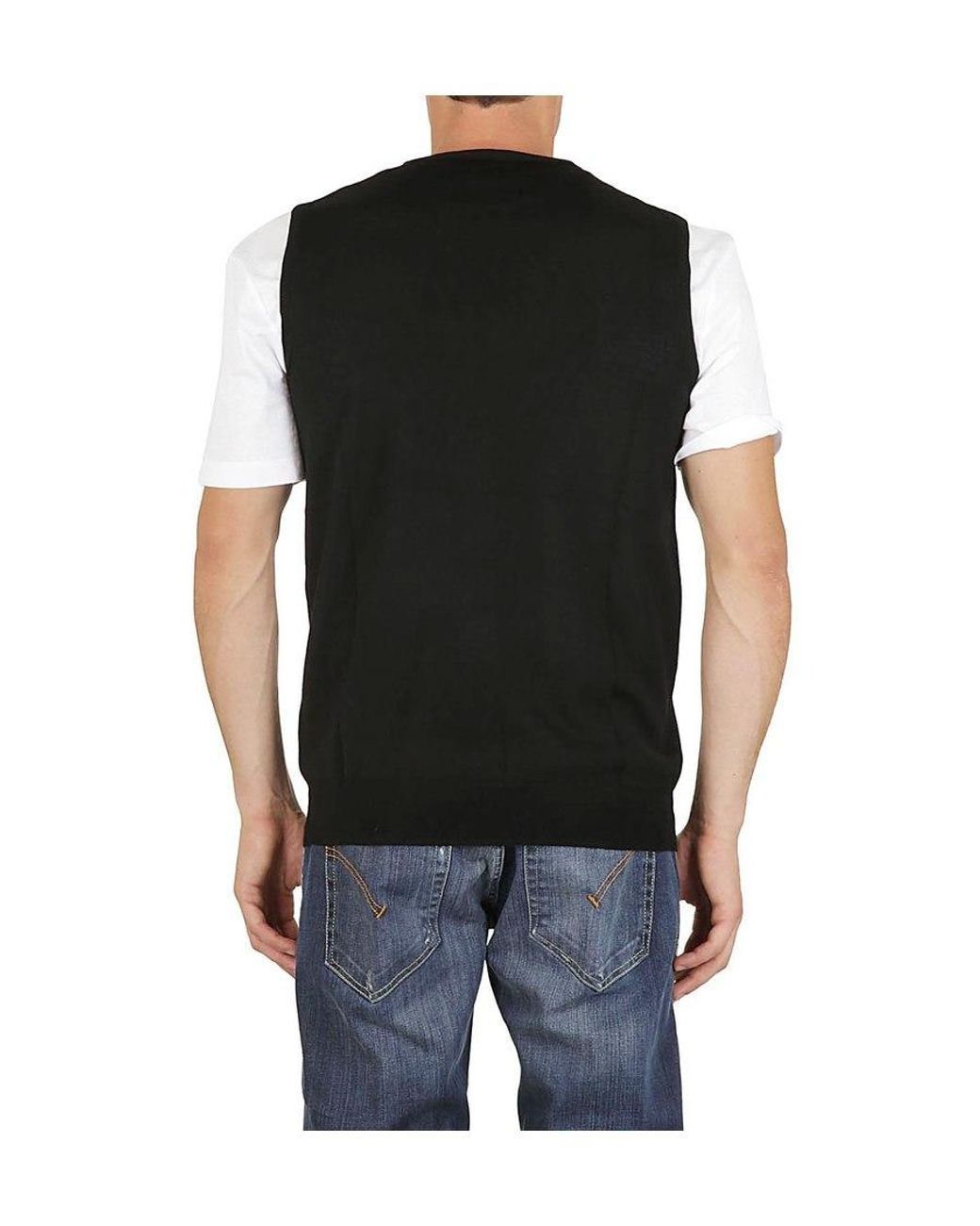 Paolo Pecora Black Fine Knit Long Sleeve Polo Shirt for men