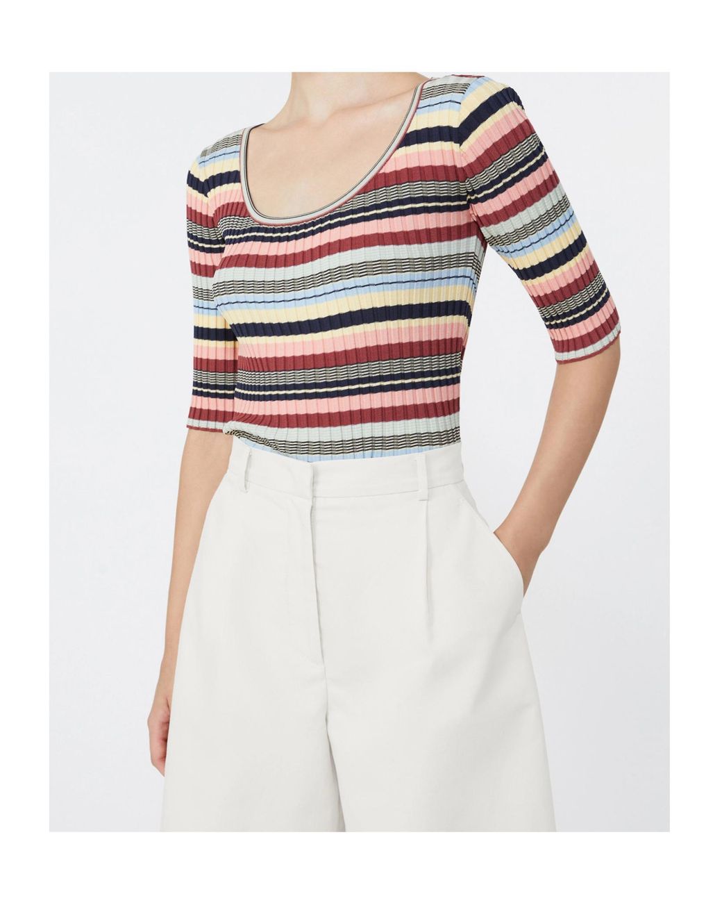 Weekend by Maxmara Multicolor Stretch Ribbed Jumper