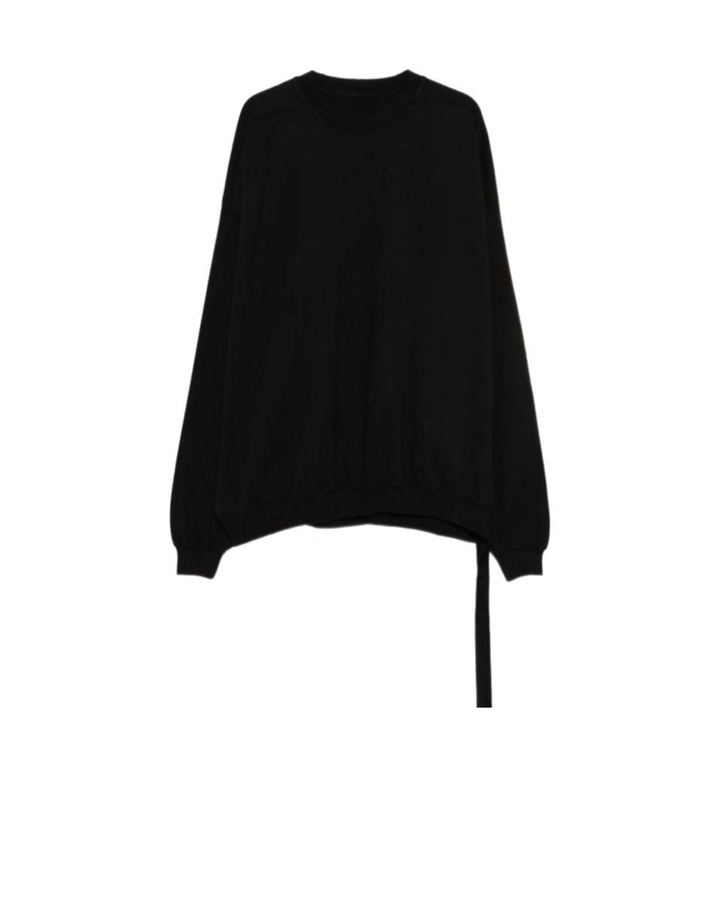 Rick Owens Black Hun Tie-Detail Sweatshirt for men