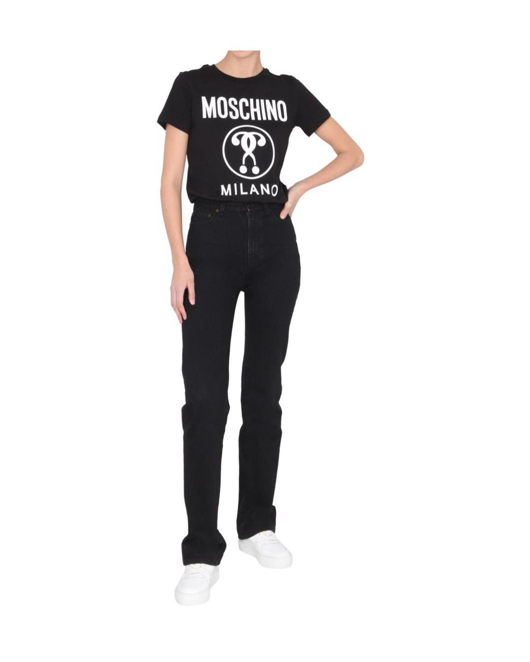 Moschino Black Crew Neck Logo T-Shirt