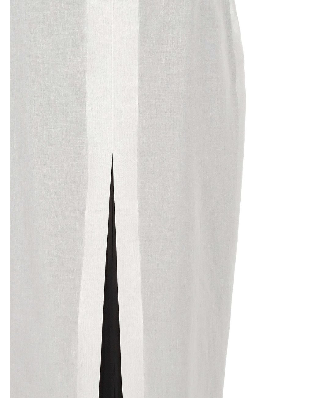 The Row White Ismara Layered Maxi Skirt