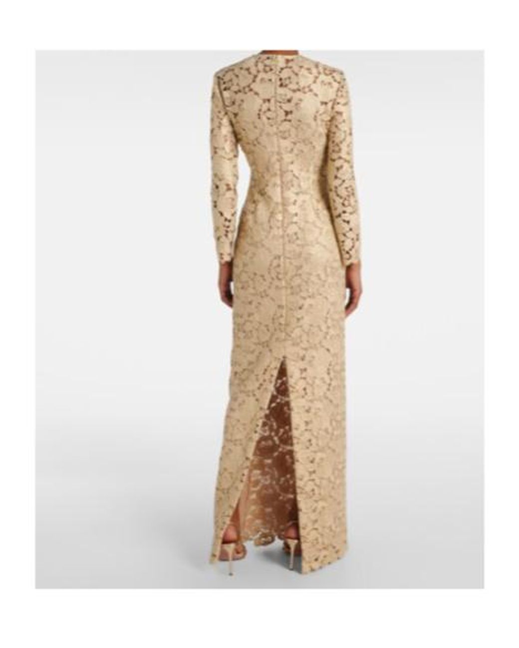 Oscar de la Renta Natural Floral Lace Gown