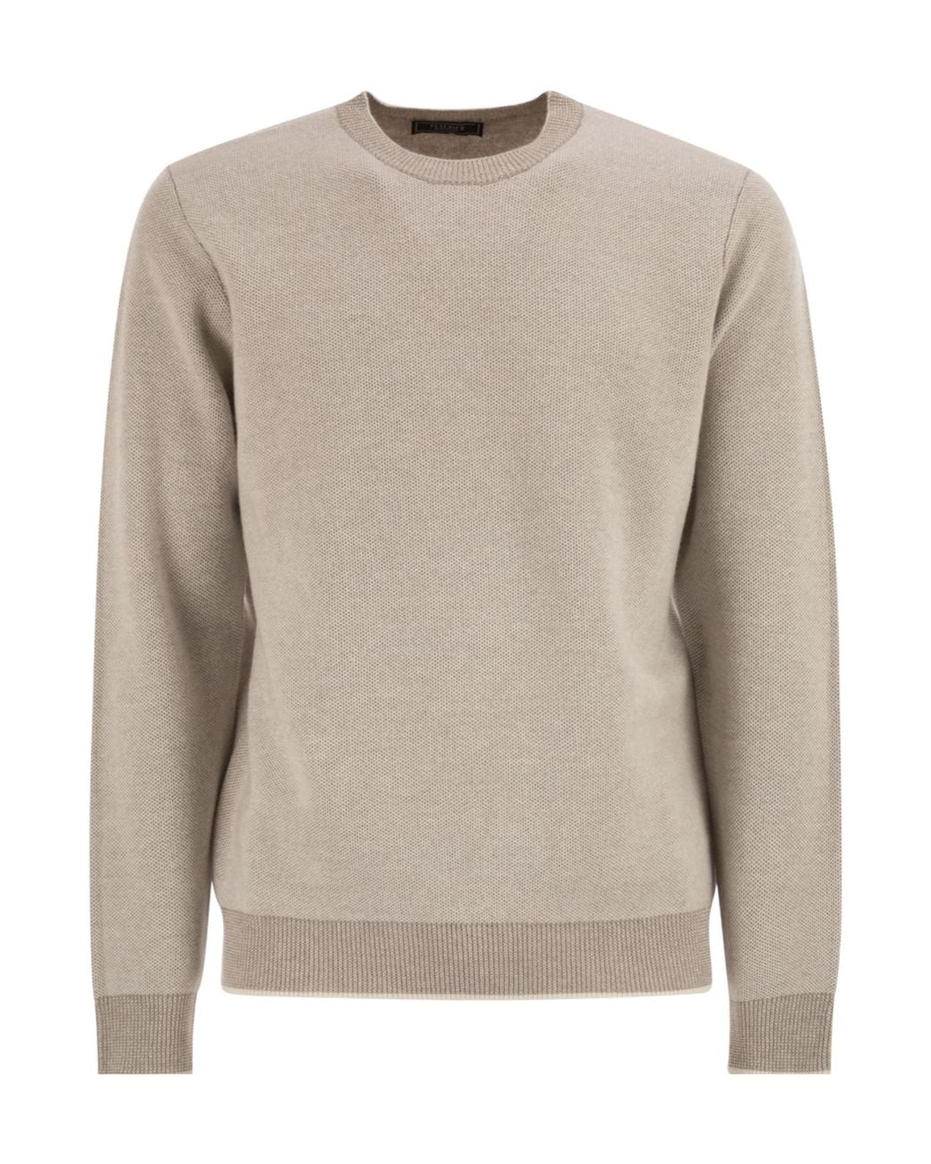 Peserico Natural Textured Crew Neck Knitwear for men