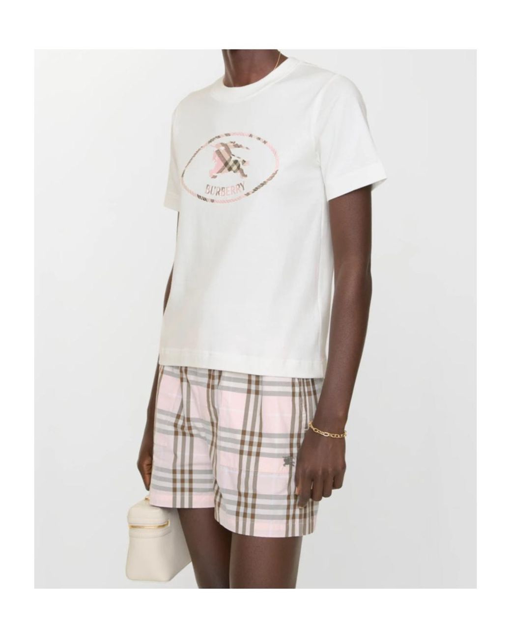 Burberry Gray Knight Stamp Crewneck T-Shirt