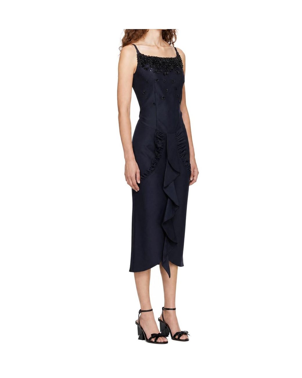 ShuShu/Tong Black Long Ruffled Dress