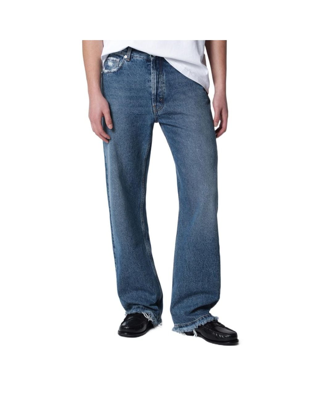 Séfr Blue Frayed Cut Jeans for men