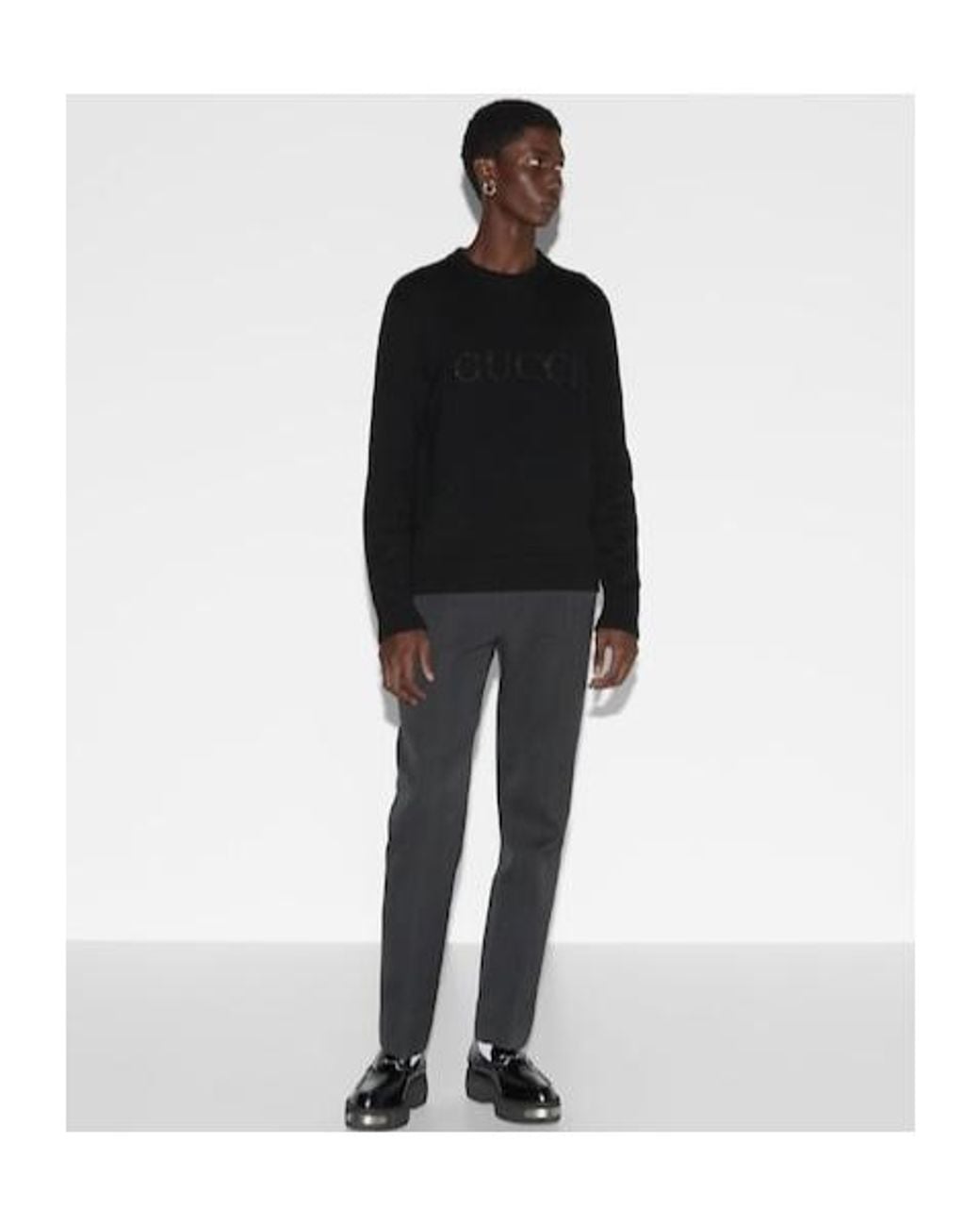 Gucci Black Gg Sequinned Jumper for men