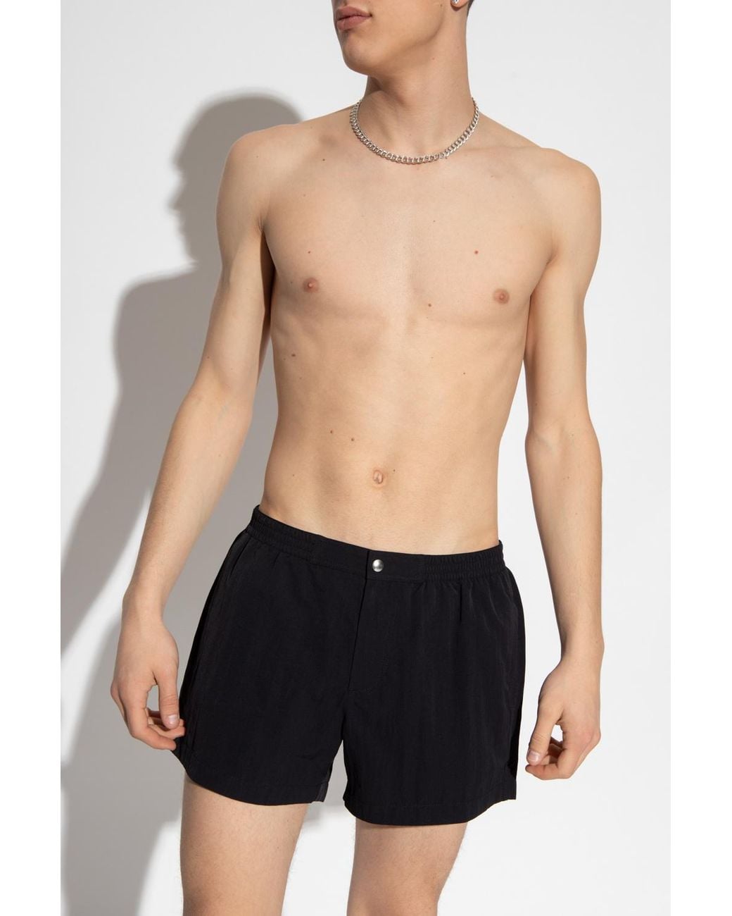 Bottega Veneta Blue Buttoned Swim Shorts for men