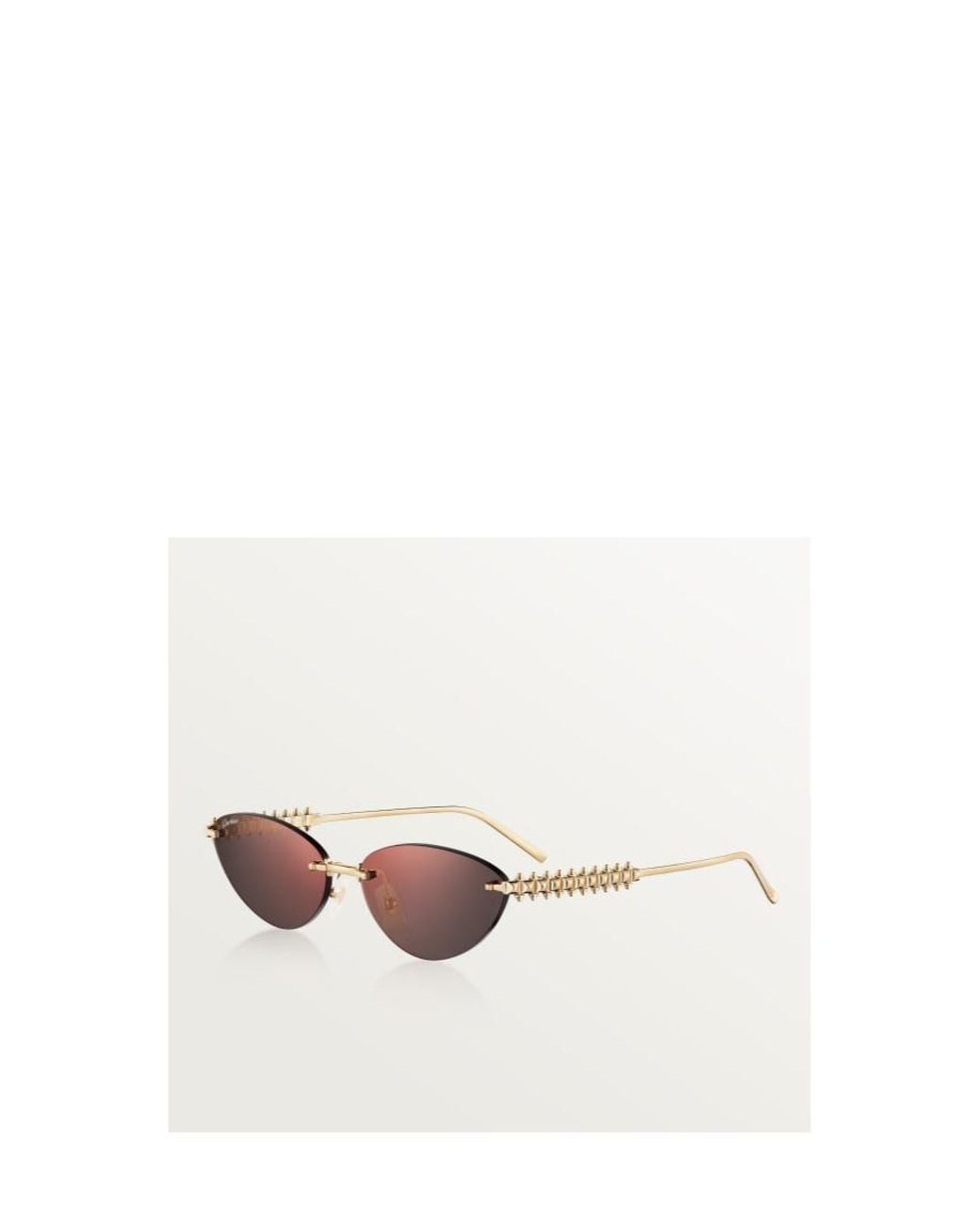 Cartier White Cat-Eye Frame Sunglasses