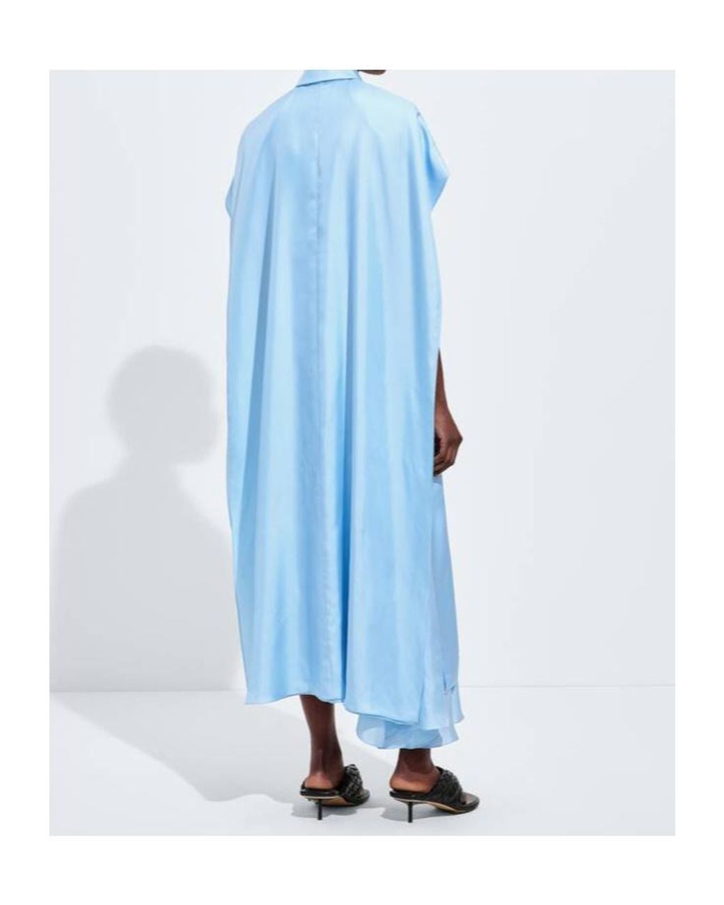 Bottega Veneta Blue Silk Twill Shirt Dress