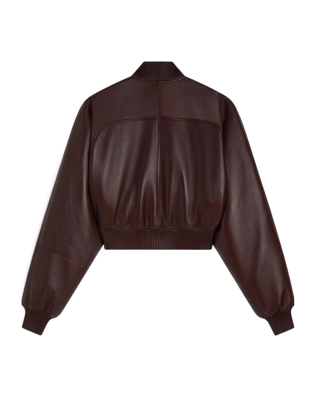 Phoebe Philo Brown Short Bomber Leather Jacket