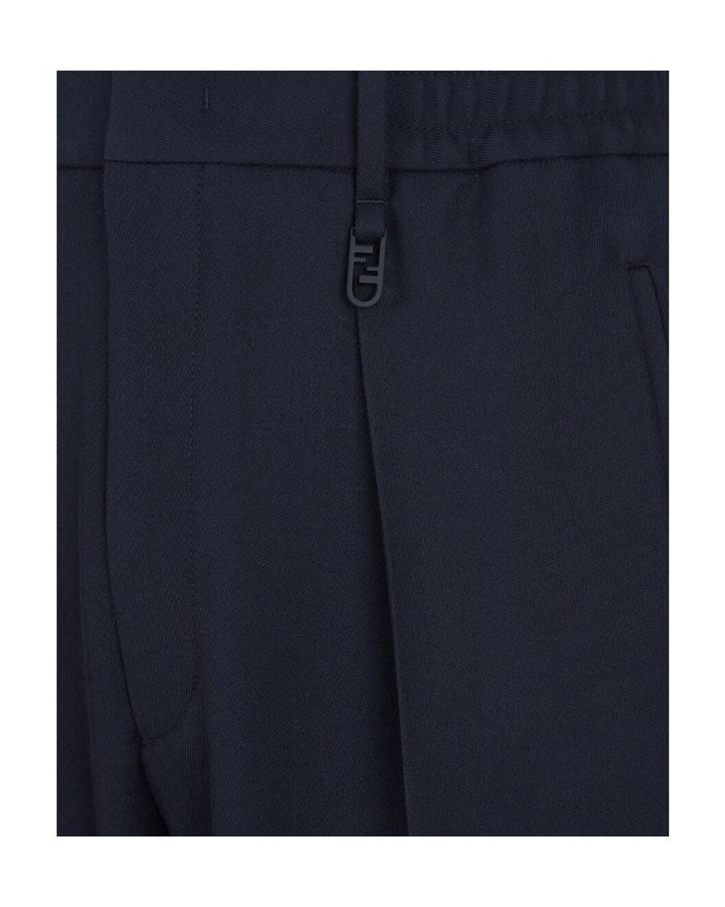 Fendi Blue Pleated Cigarette Pants for men