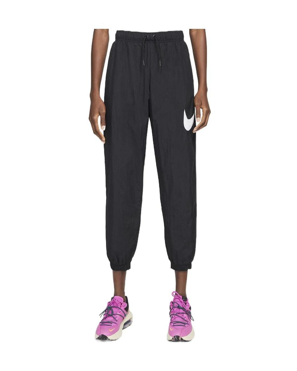 Nike Blue Swoosh-Print Tapered Track Pants
