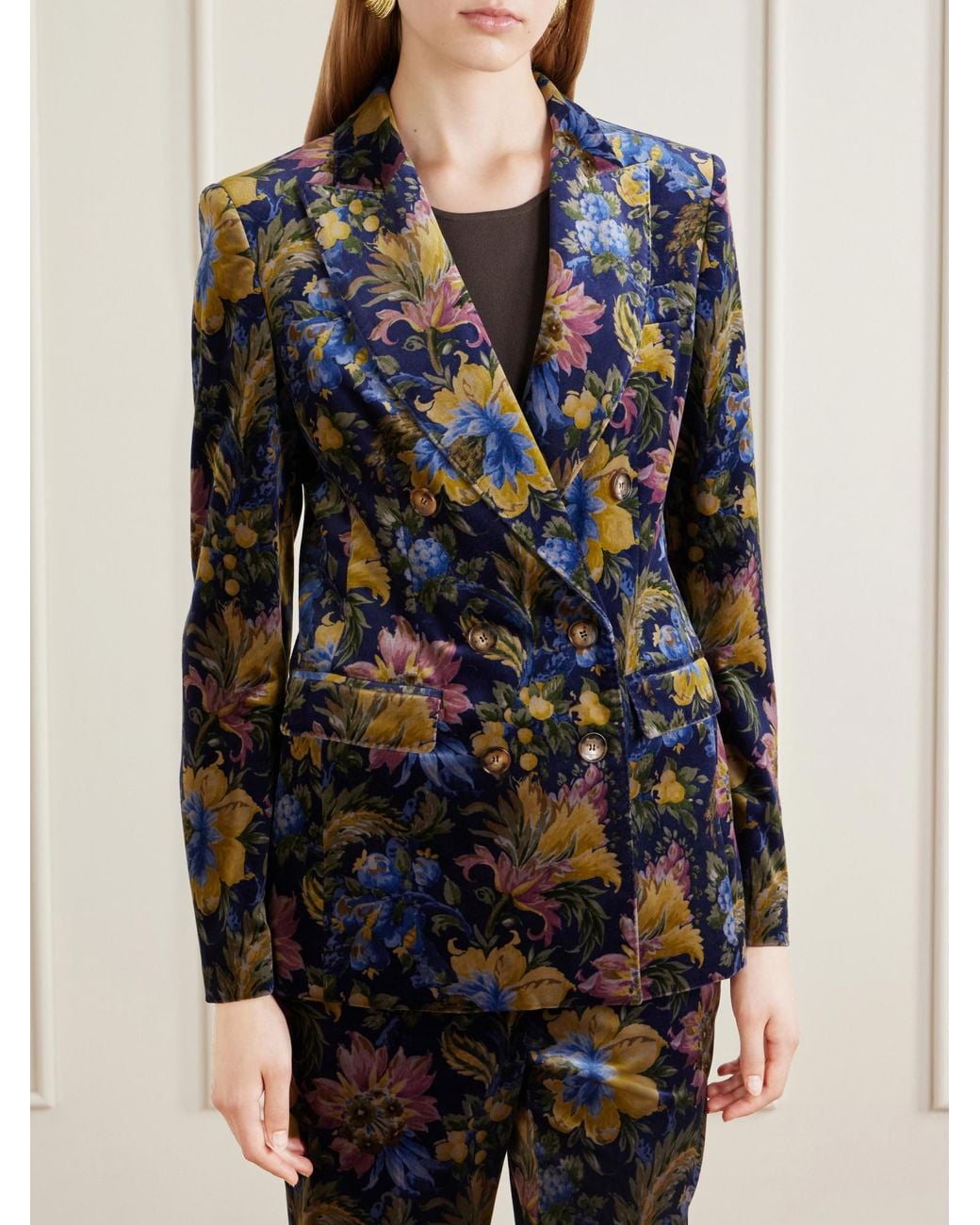 Etro Blue Printed Blazer
