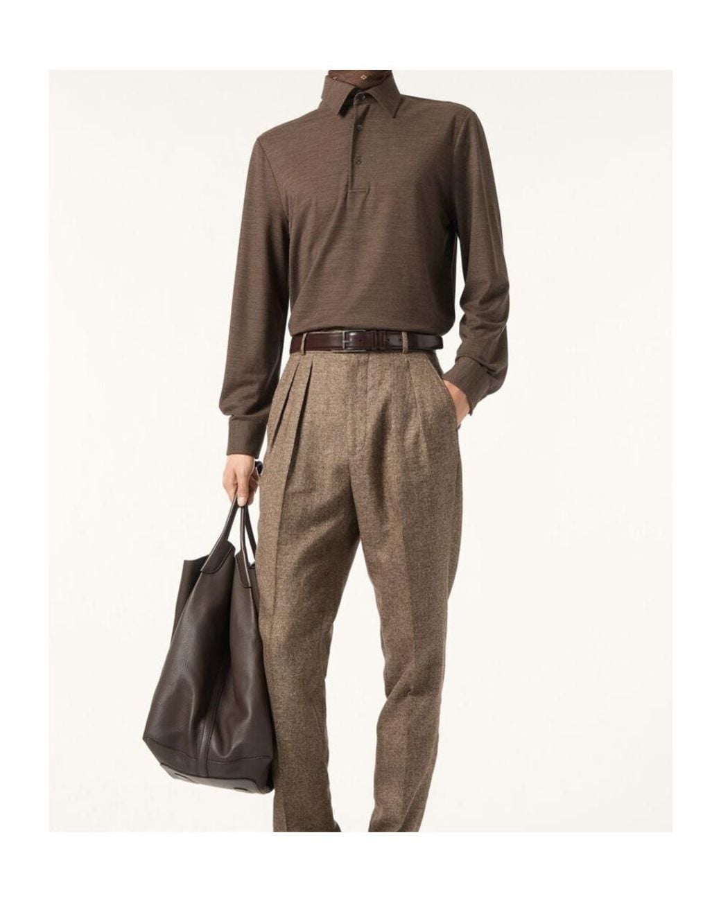 Loro Piana Brown Colmegna Polo Shirt for men