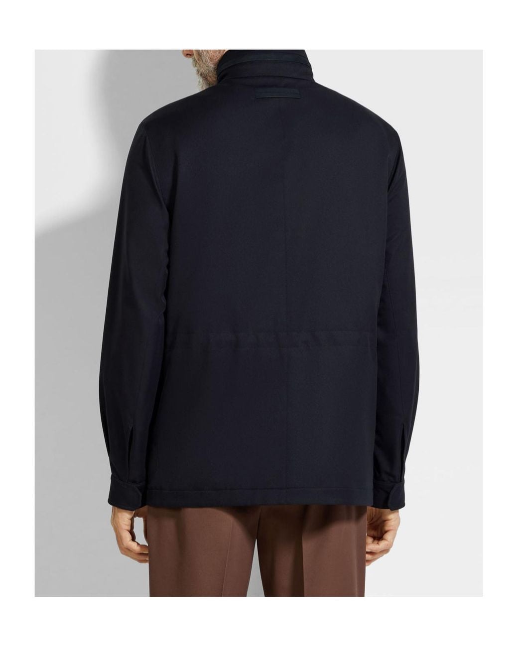 Zegna Blue Technical Fabric Motorin 250Cc Field Jacket for men