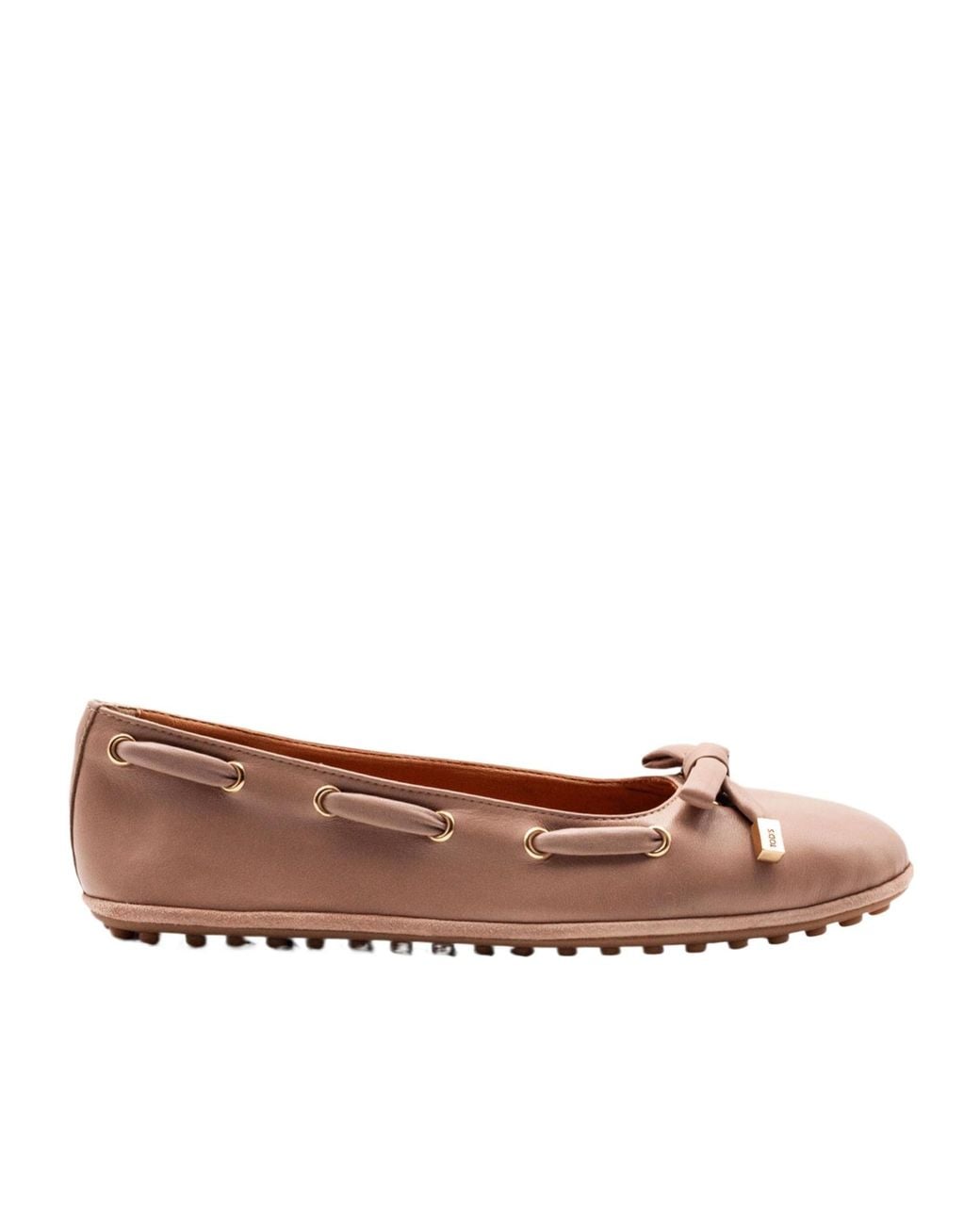 Tod's Brown Bow Detail Ballet Flats