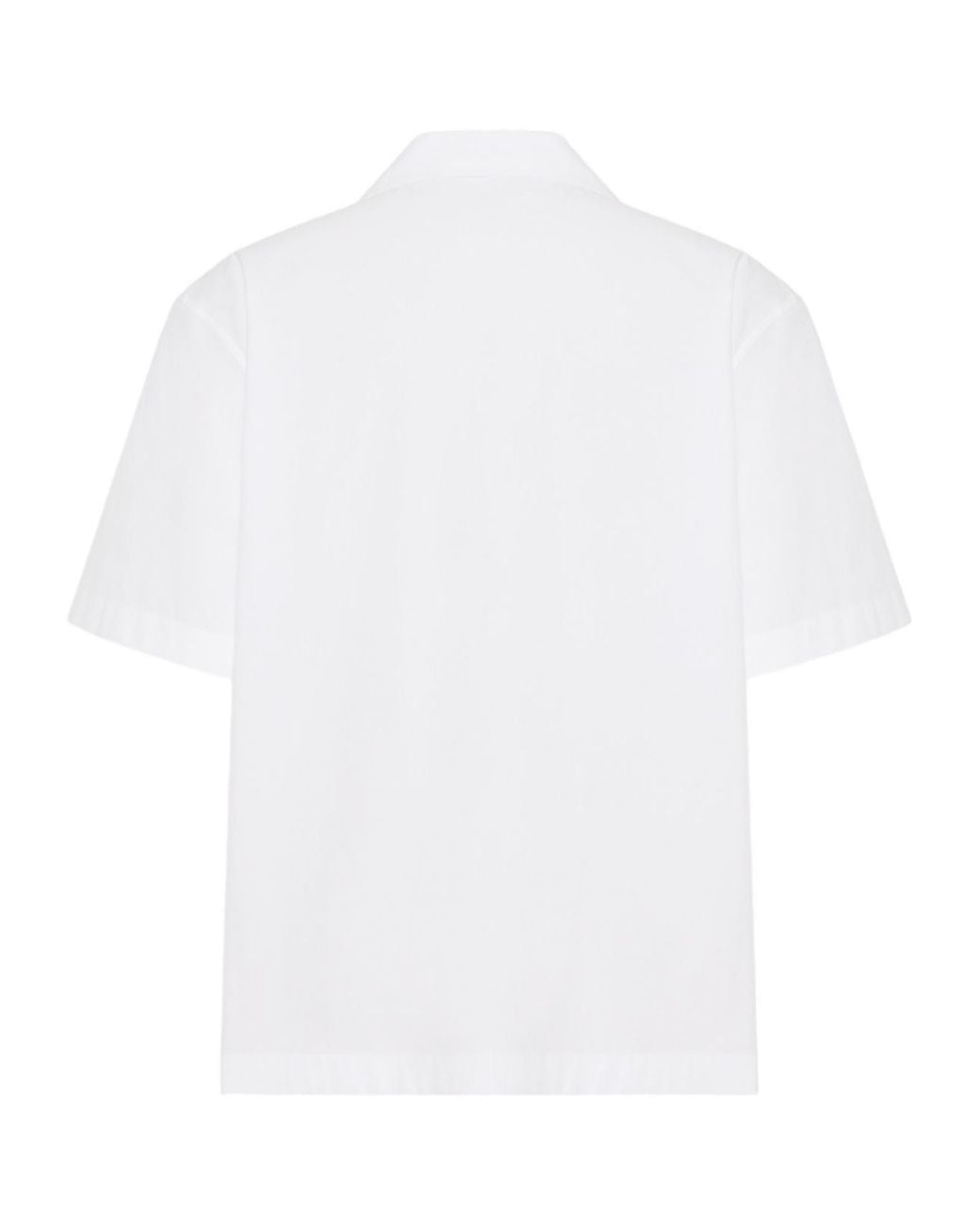 Valentino White Logo Plaque Short-Sleeved Shirt for men