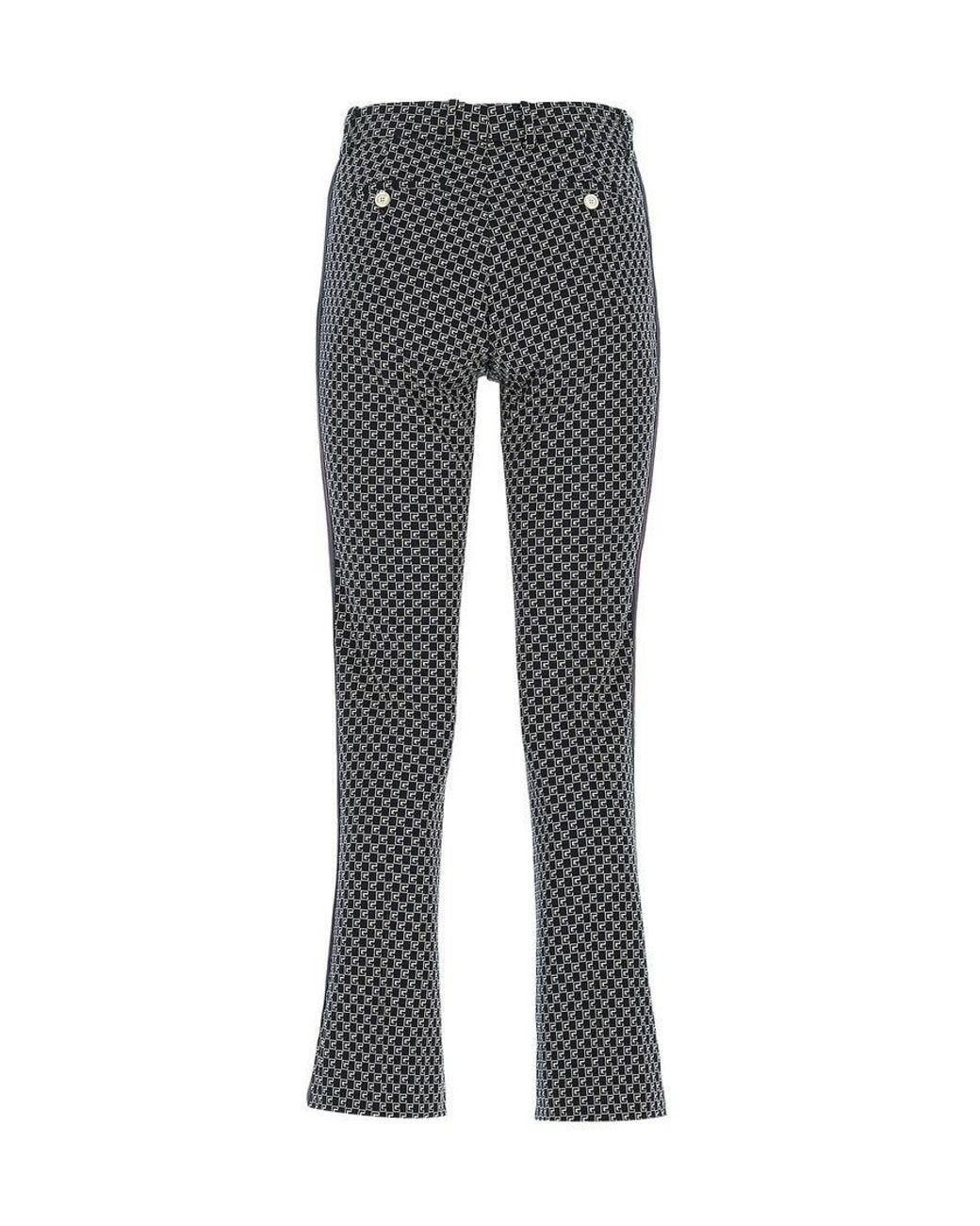 Gucci Gray Gg-Print Cropped Flared Trousers