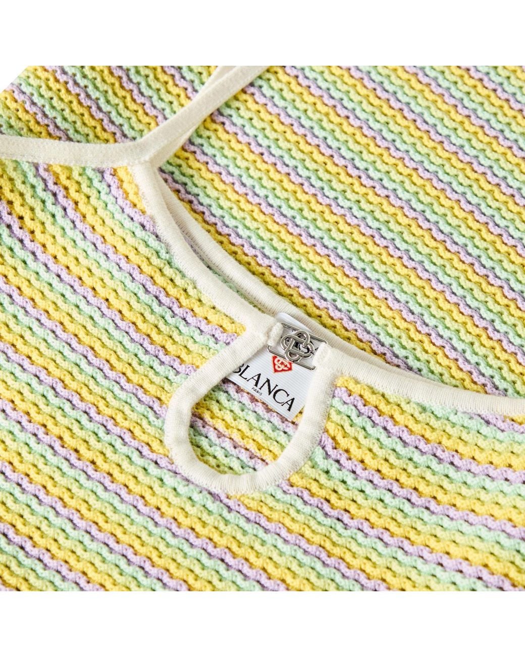 Casablanca Yellow Crochet Mini Dress