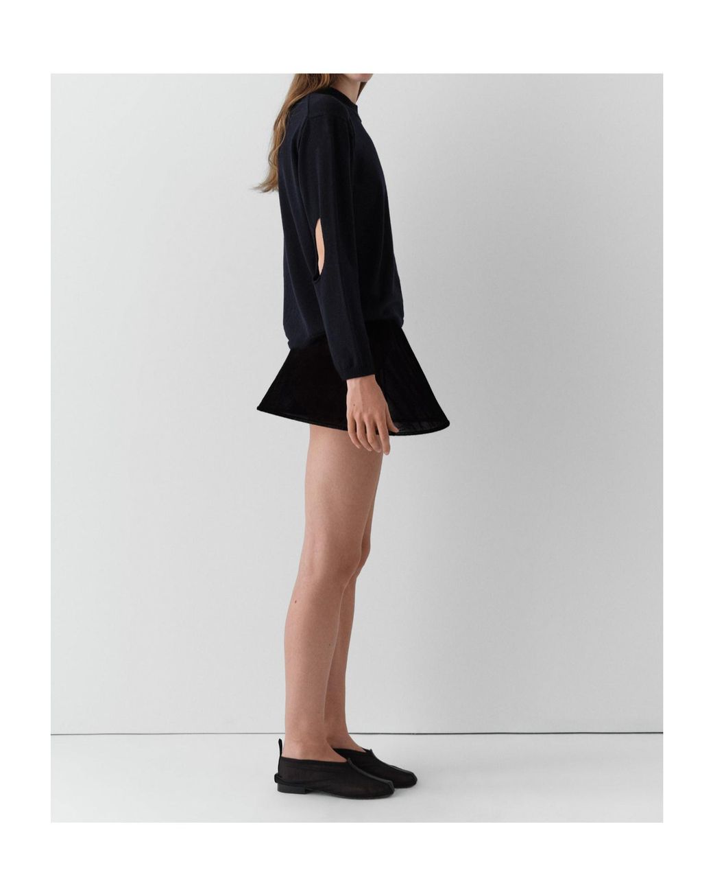 GIMAGUAS Black Fina Elastic-Waist Mini Skirt