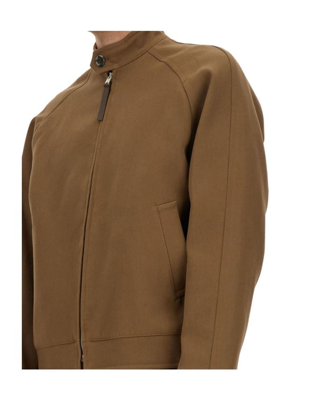 Moschino Brown High-Necl Zipped Bomber Jacket for men