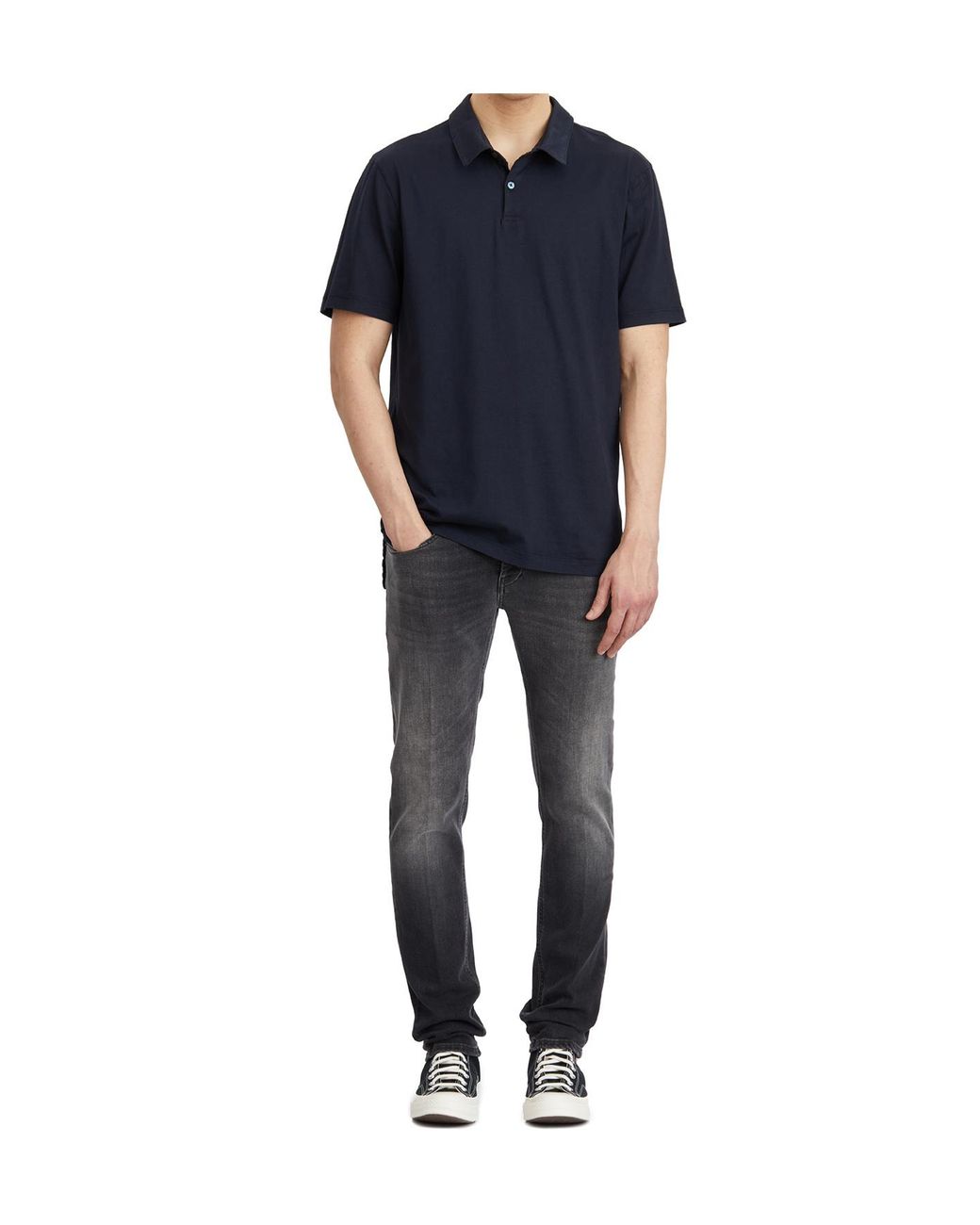 James Perse Blue Logo Polo Shirt for men