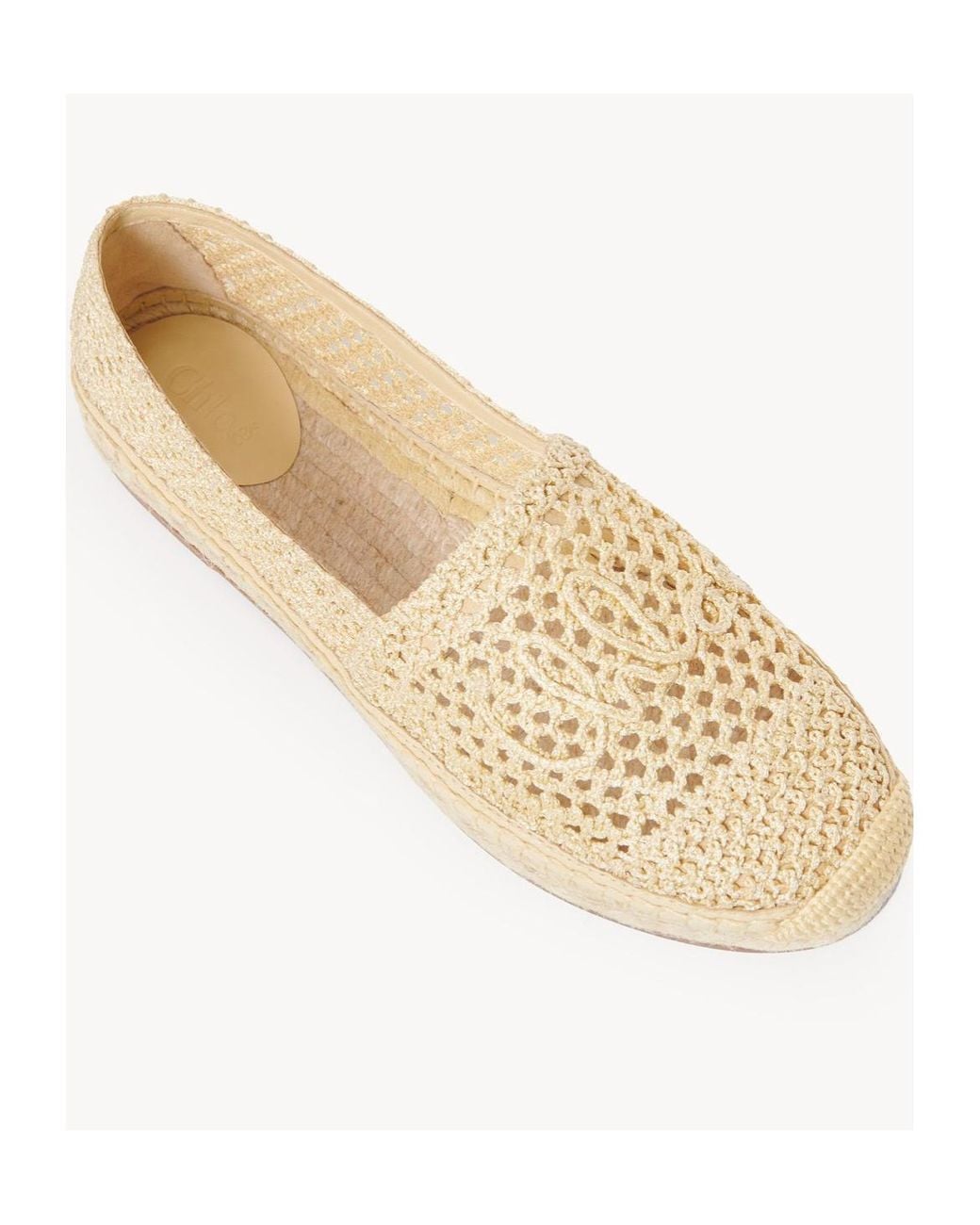 Chloé Natural Chloé Isla Logo Detailed Slip-On Espadrilles