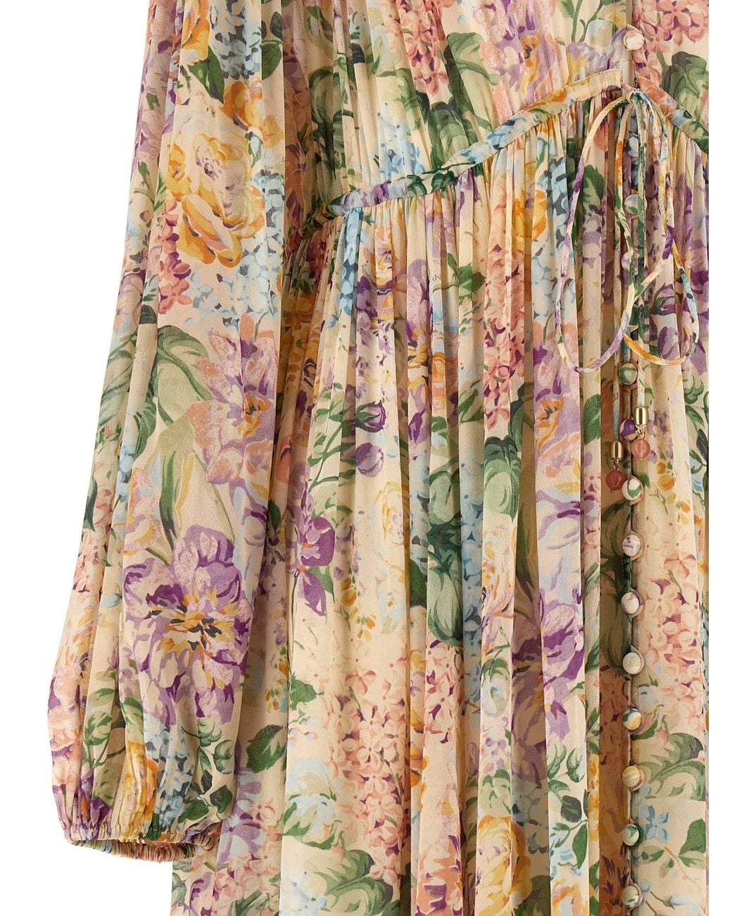 Zimmermann Natural Halliday Gathered Maxi Dress