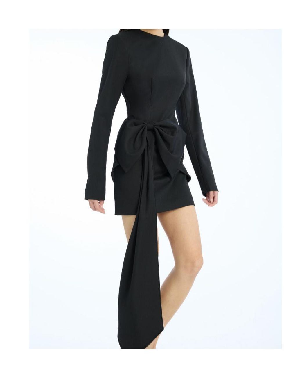ROTATE BIRGER CHRISTENSEN Black Maxi Bow Mini Dress