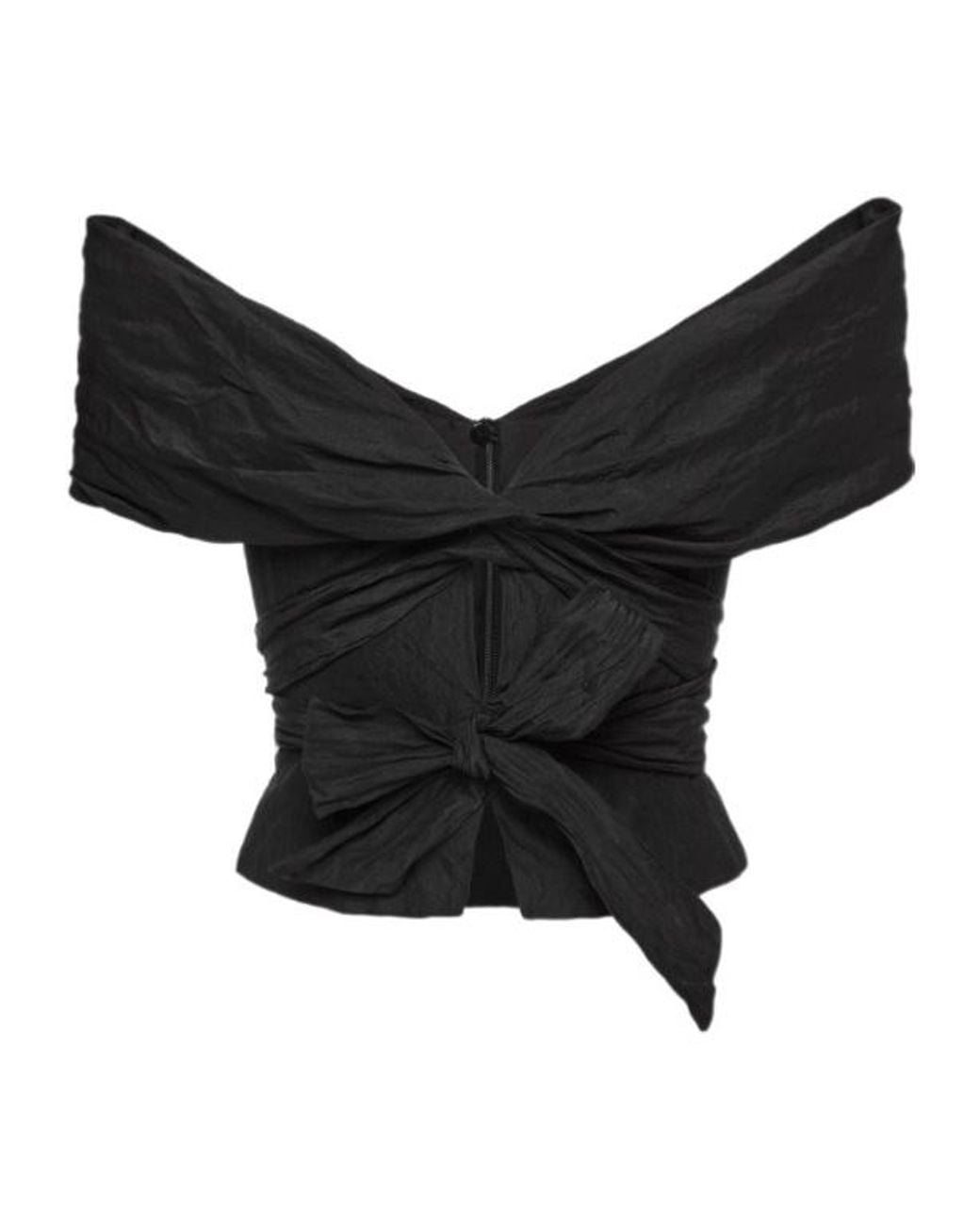 Magda Butrym Black Tie-Neck Blouse