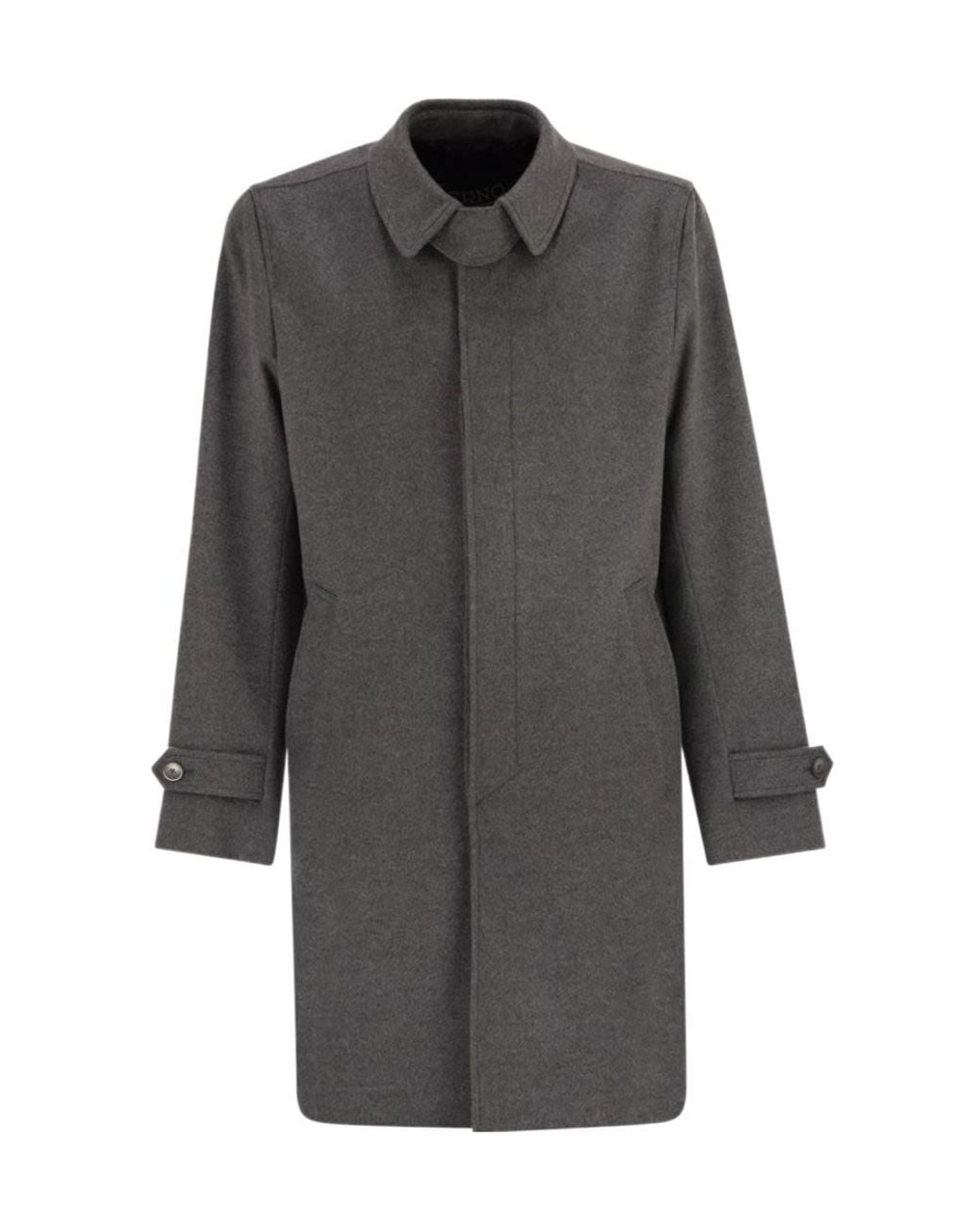 Herno Gray Long-Sleeve Coat for men