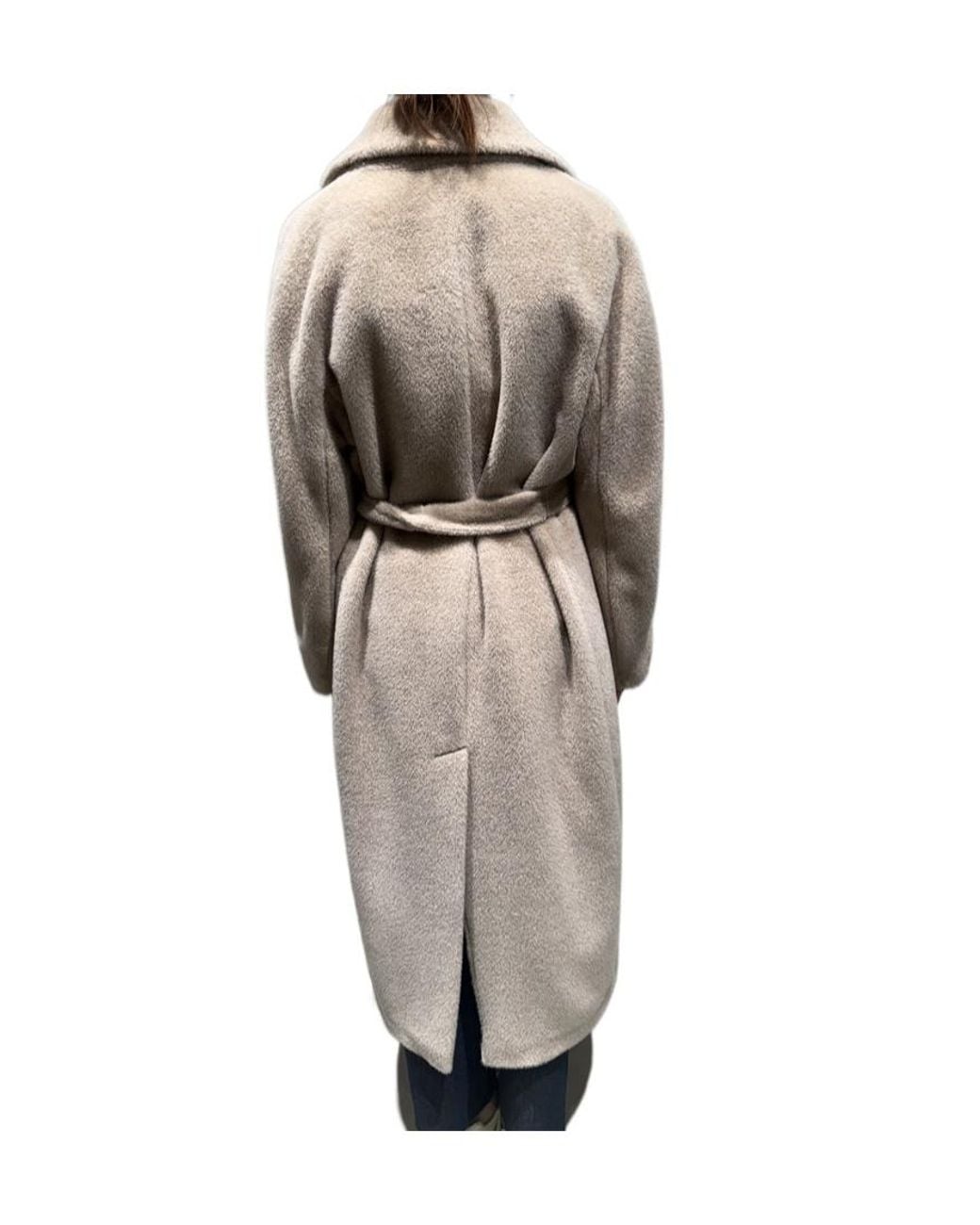 Max Mara Natural Double-Breasted Alpaca And Wool Coat