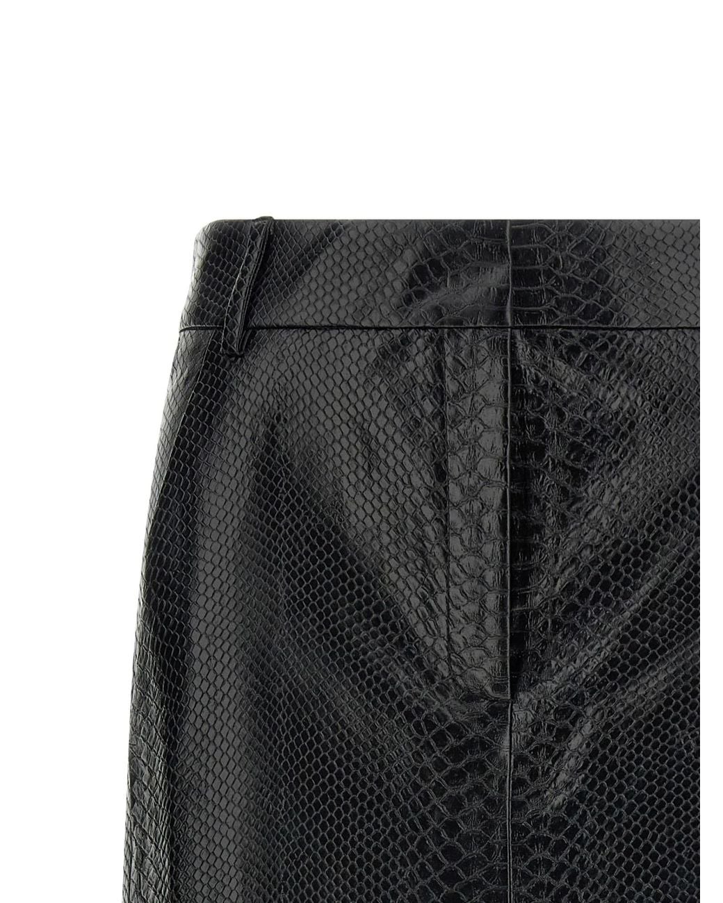 ANDAMANE Black New Xania Embossed Midi Skirt