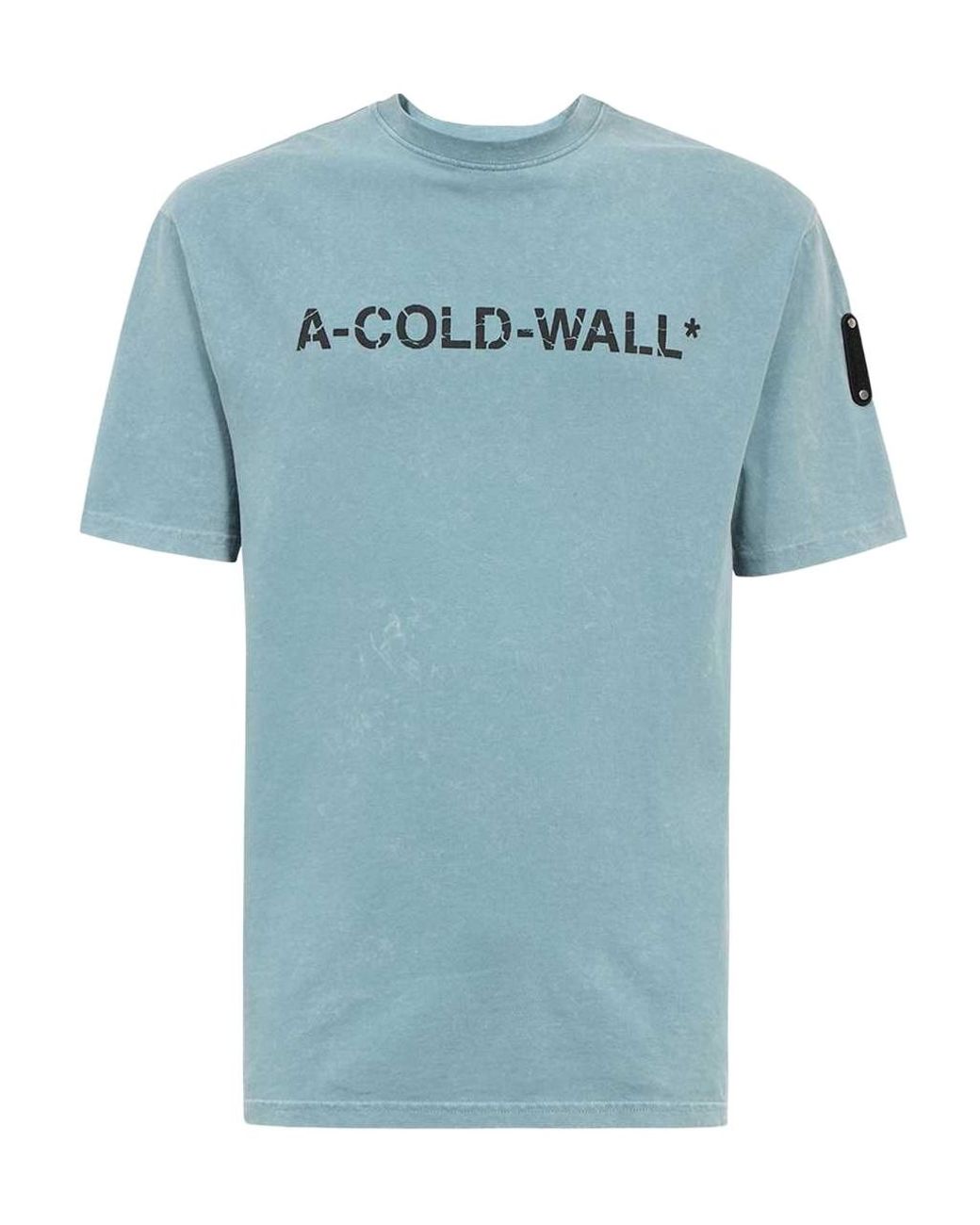 A_COLD_WALL* Blue Overdye Logo-Print T-Shirt for men