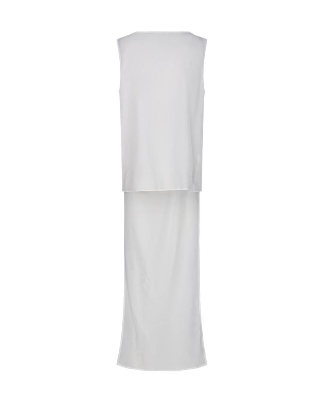 P.A.R.O.S.H. White Draped Neckline Silk Blouse