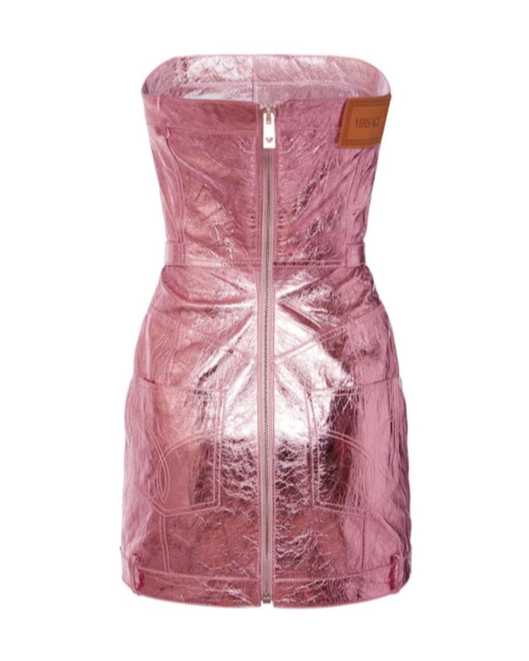 Versace Pink Strapless Mini Dress