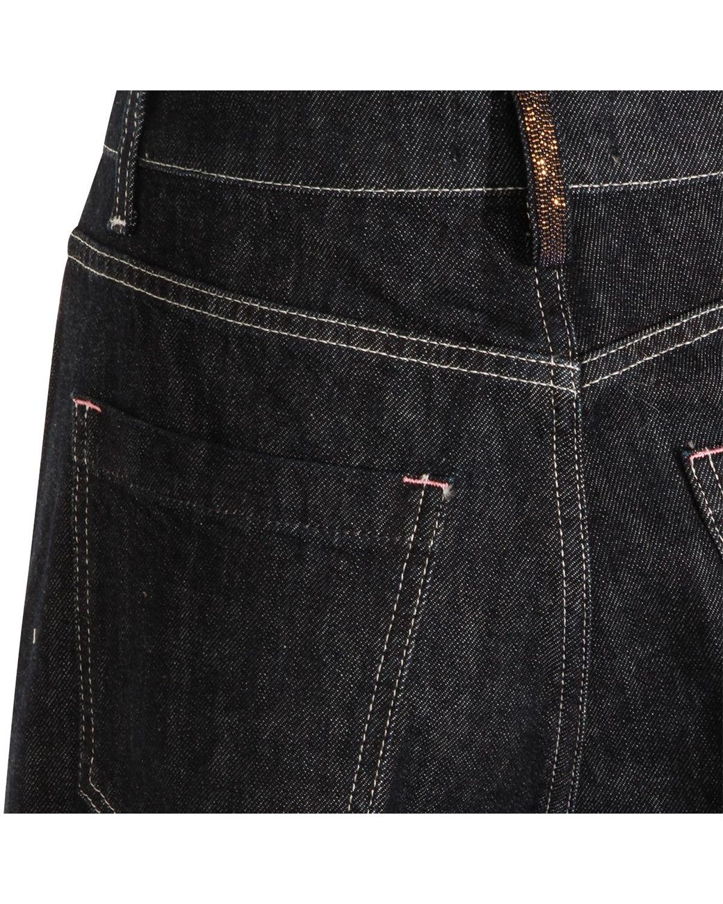 Fabiana Filippi Black Embroidered Straight-Leg Jeans