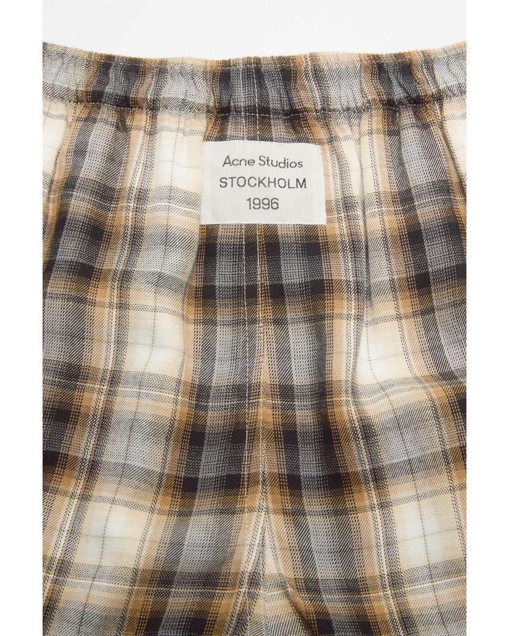 Acne Yellow Check Shorts