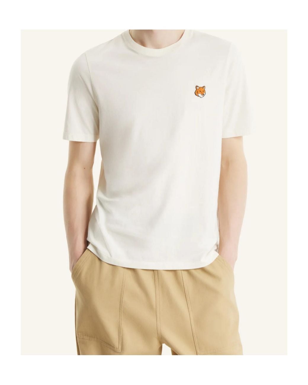 Maison Kitsuné White Maison Kitsuné Fox Head Regular T-Shirt for men
