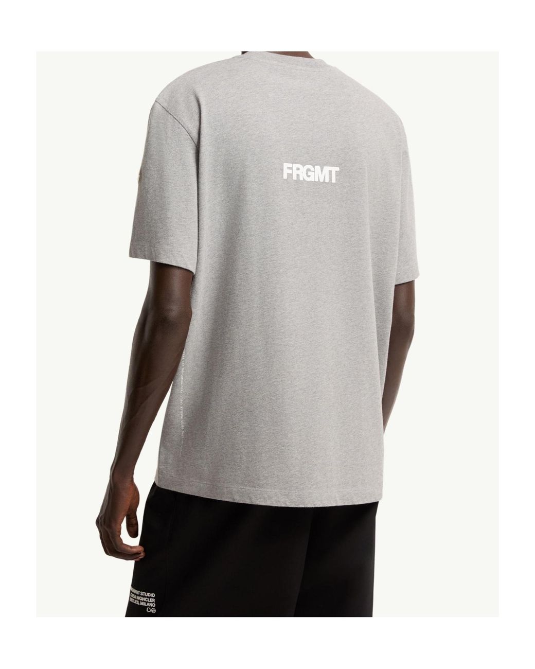 Moncler Gray X Fragment Dog Print Cotton T-Shirt for men