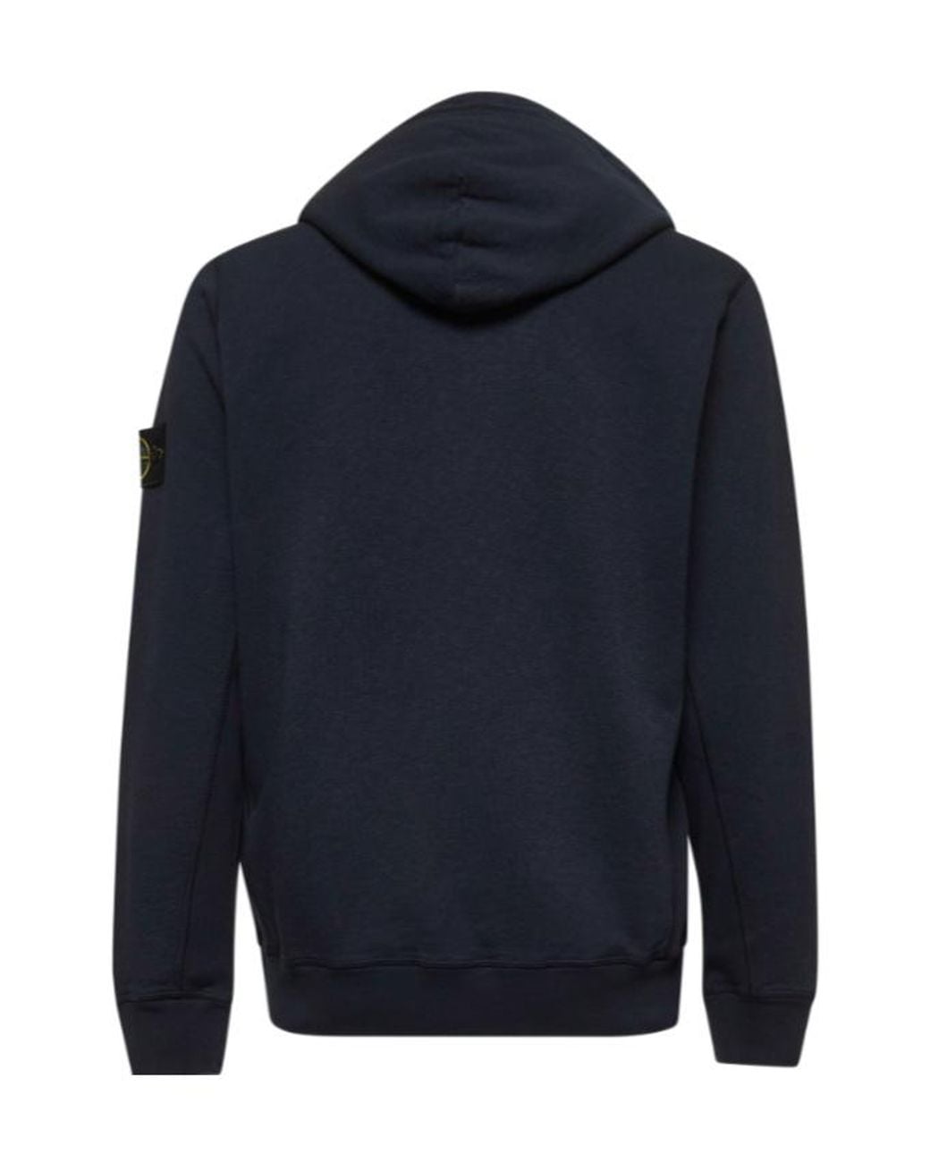 Stone Island Blue Logo Patch Long-Sleeved Hoodie for men