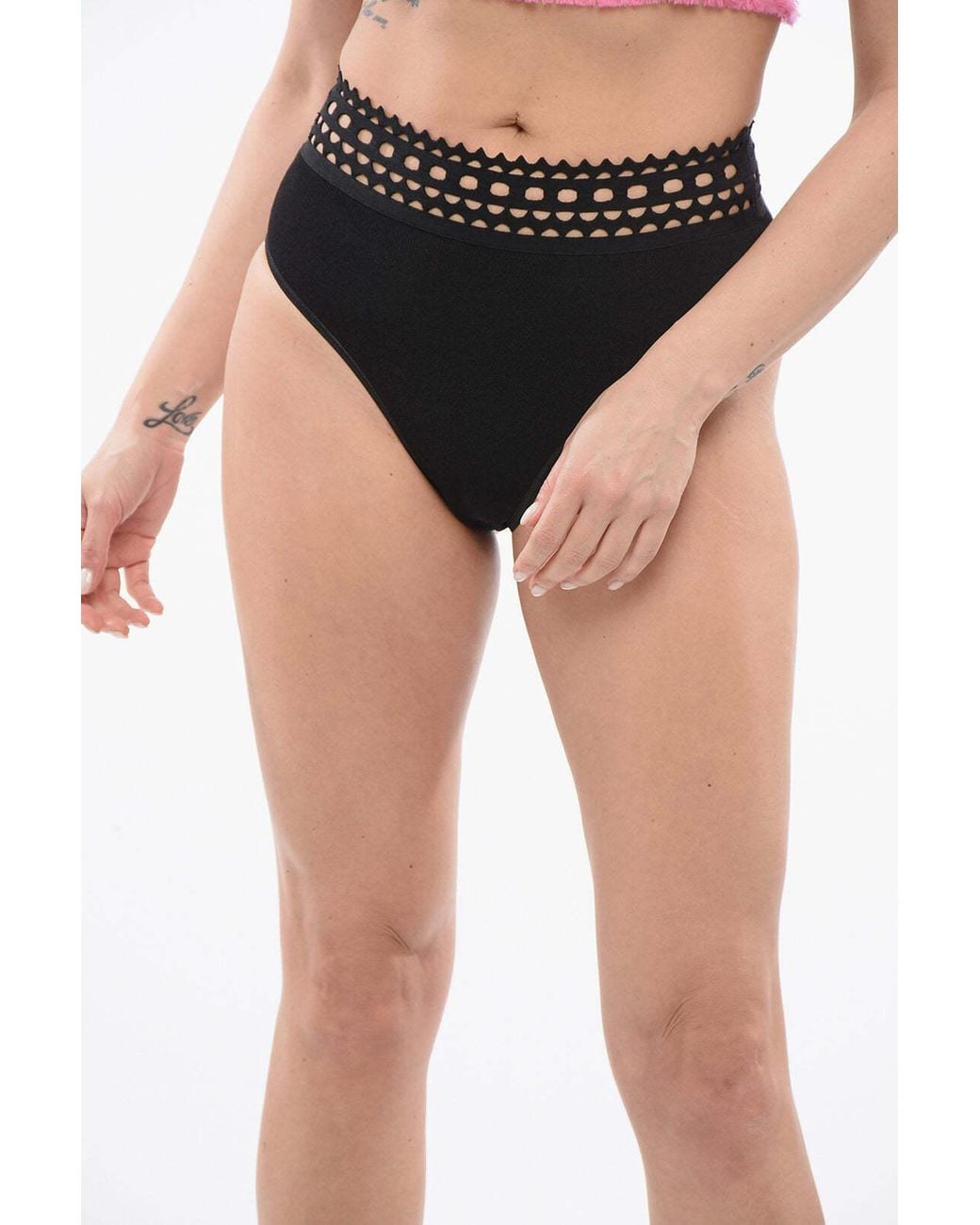 Alaïa Black Vienne Openwork Briefs