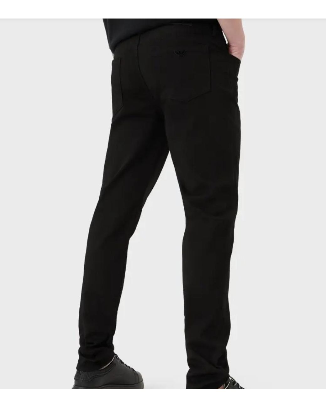 Emporio Armani Blue Logo Plaque Slim-Fit Jeans for men