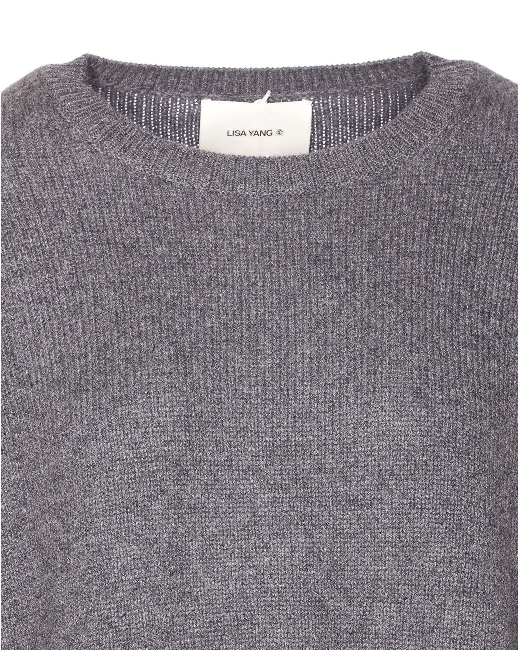 Lisa Yang Gray Mila Crewneck Knitwear