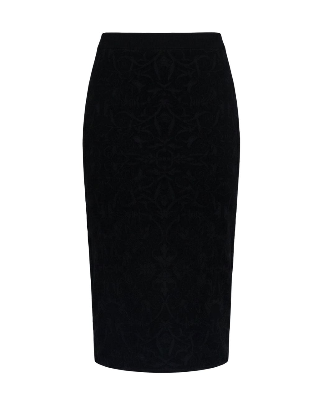 Max Mara Black Two-Tone Knitted Pencil Skirt