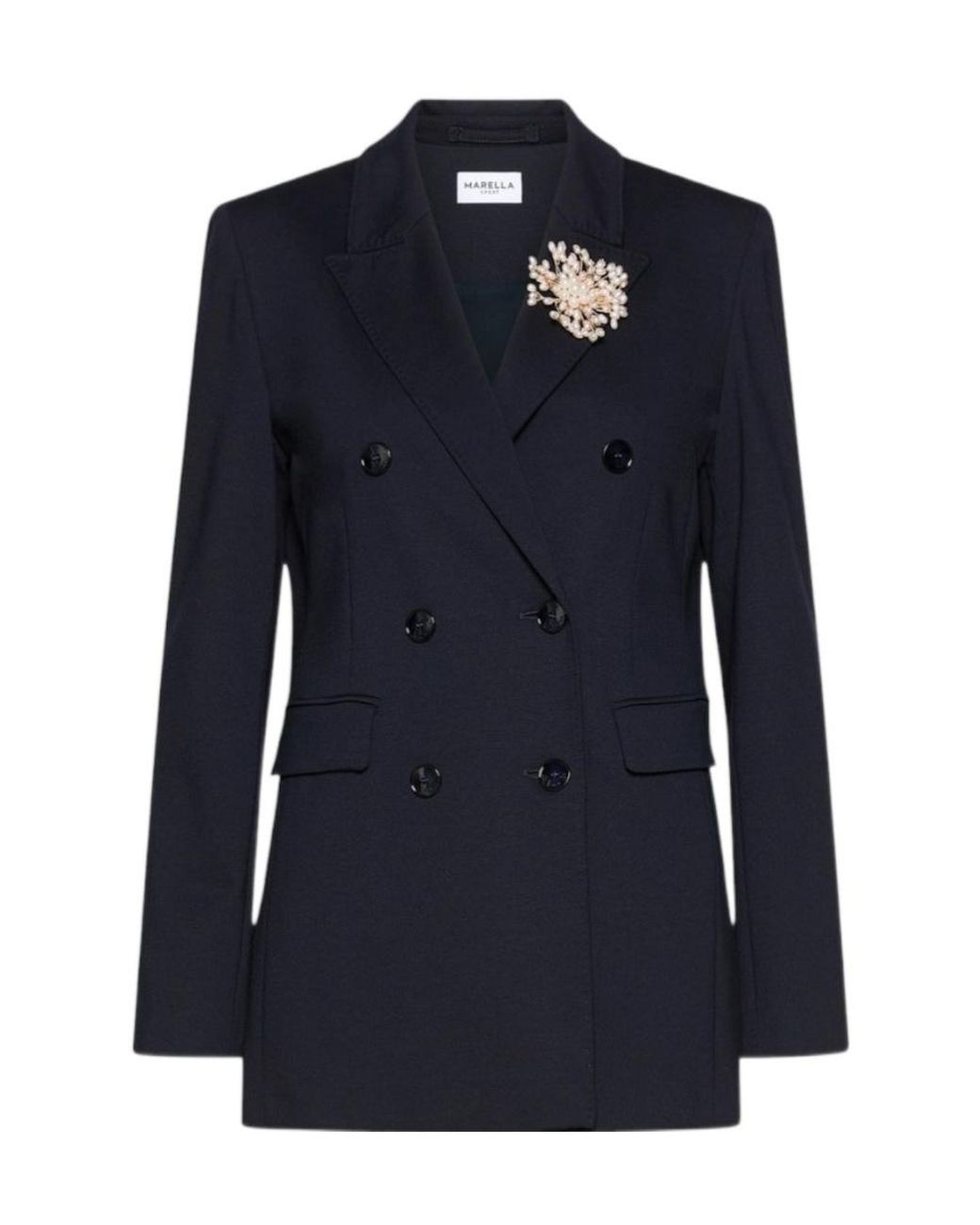 Marella Blue Double-Breasted Blazer