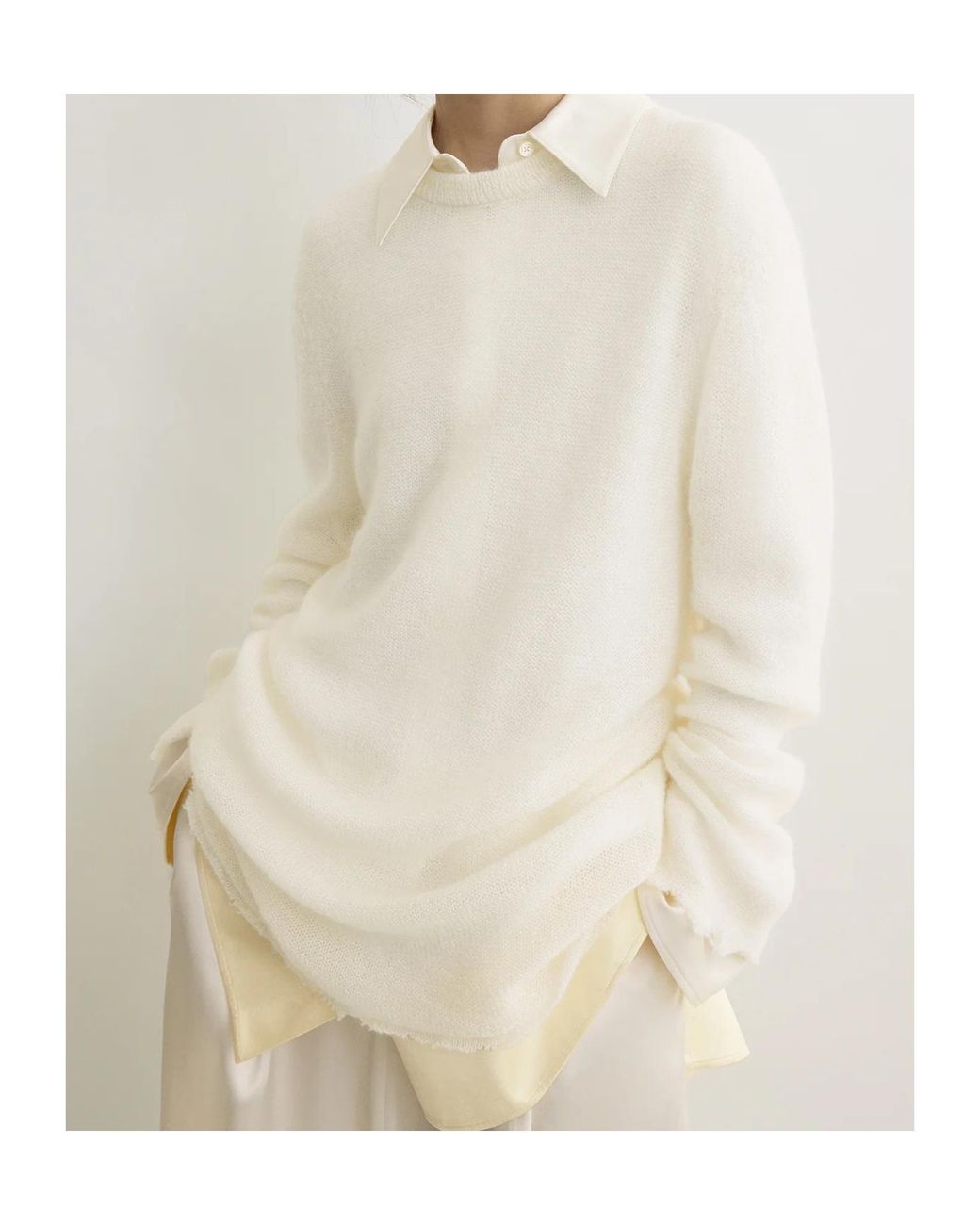Totême White Totême Semi-Sheer Knitted Jumper