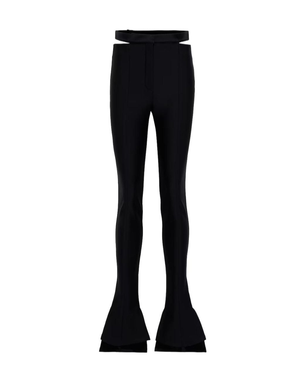 Mugler Black Lace-Up Trouser Pants